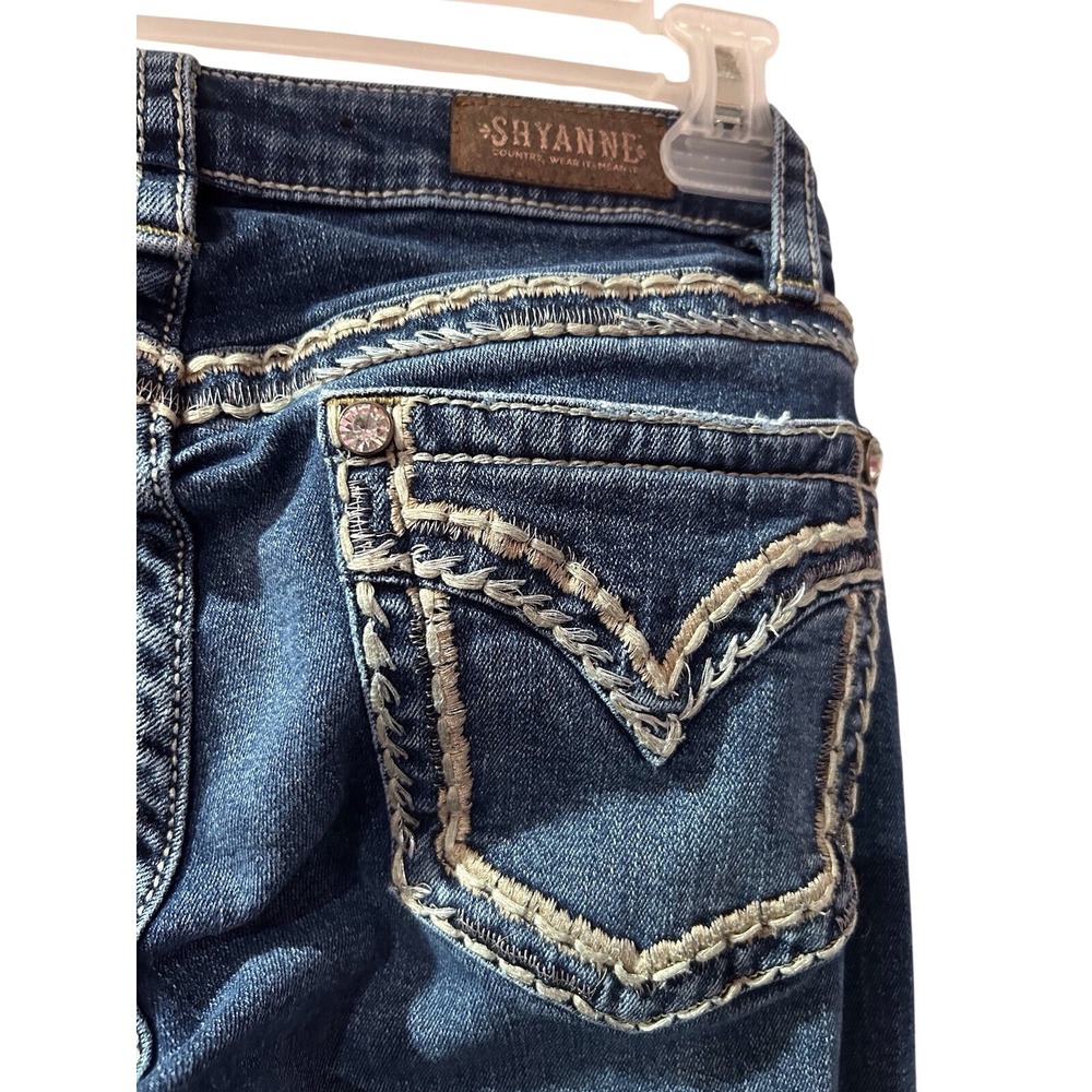 Shyanne‎ Women's Blue Bootcut Jeans Embellished Pockets Size - Picture 6 of 6